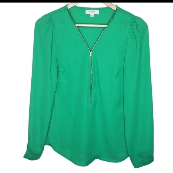 UMGEE Green Zip up Blouse. - Picture 2 of 9